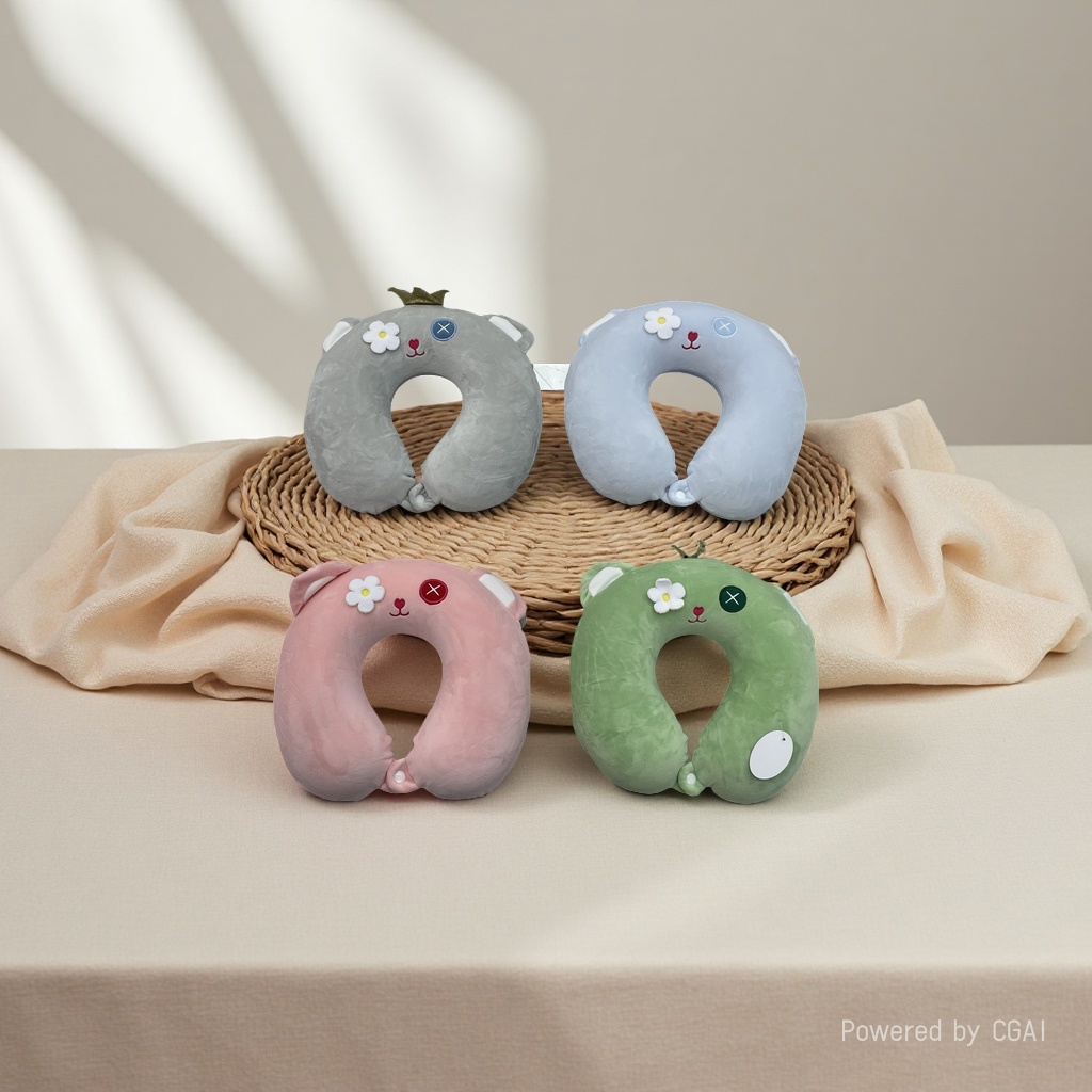 Cute cartoon-shaped U-shaped memory foam travel pillow, a soft and comfortable neck-protecting wonder Application Scenario