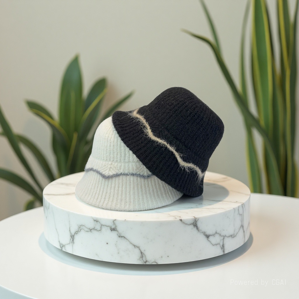 New natural-look, simple and versatile knitted fisherman hat, warm and face-enhancing for autumn and winter, small outdoor cold-proof large-head bucket hat Application Scenario