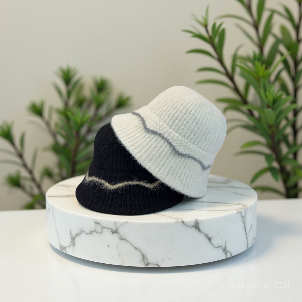 New natural-look, simple and versatile knitted fisherman hat, warm and face-enhancing for autumn and winter, small outdoor cold-proof large-head bucket hat Specification image