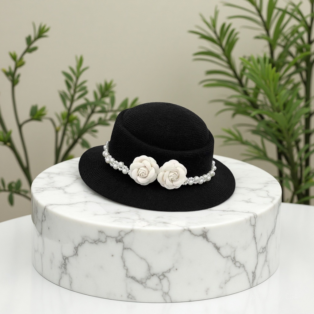 Francés hepburn viento perla camellia sombrero niño primavera otoño temperamento elegante retro mostrar cara pequeño pintor sombrero maré Application Scenario