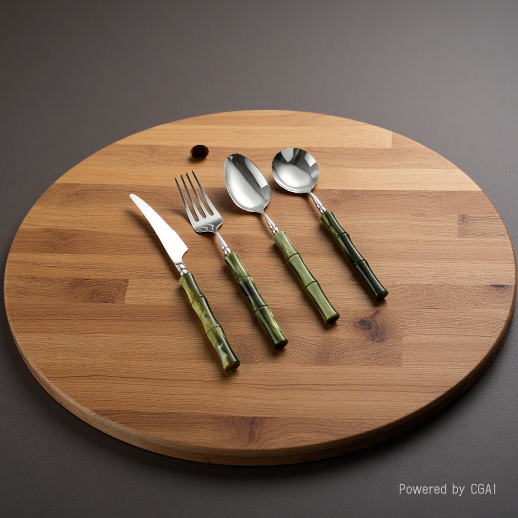 Cuchillos y tenedores para filete herramientas para barbacoa pastel vajilla set 3pcs set acero inoxidable cuchillos y tenedores cucharas Specification image