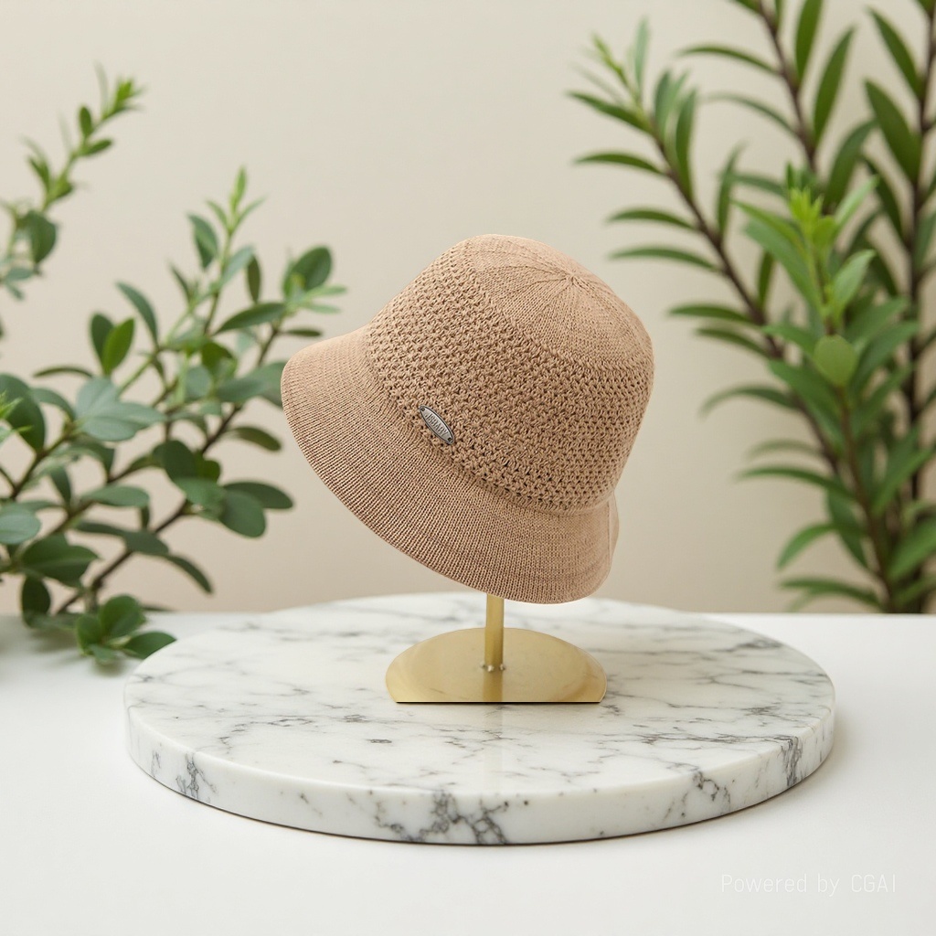 The new Spring and Autumn style of small casual knitted basin cap for women's autumn sun hat, with a breathable and hollowed-out Korean-style knitted design