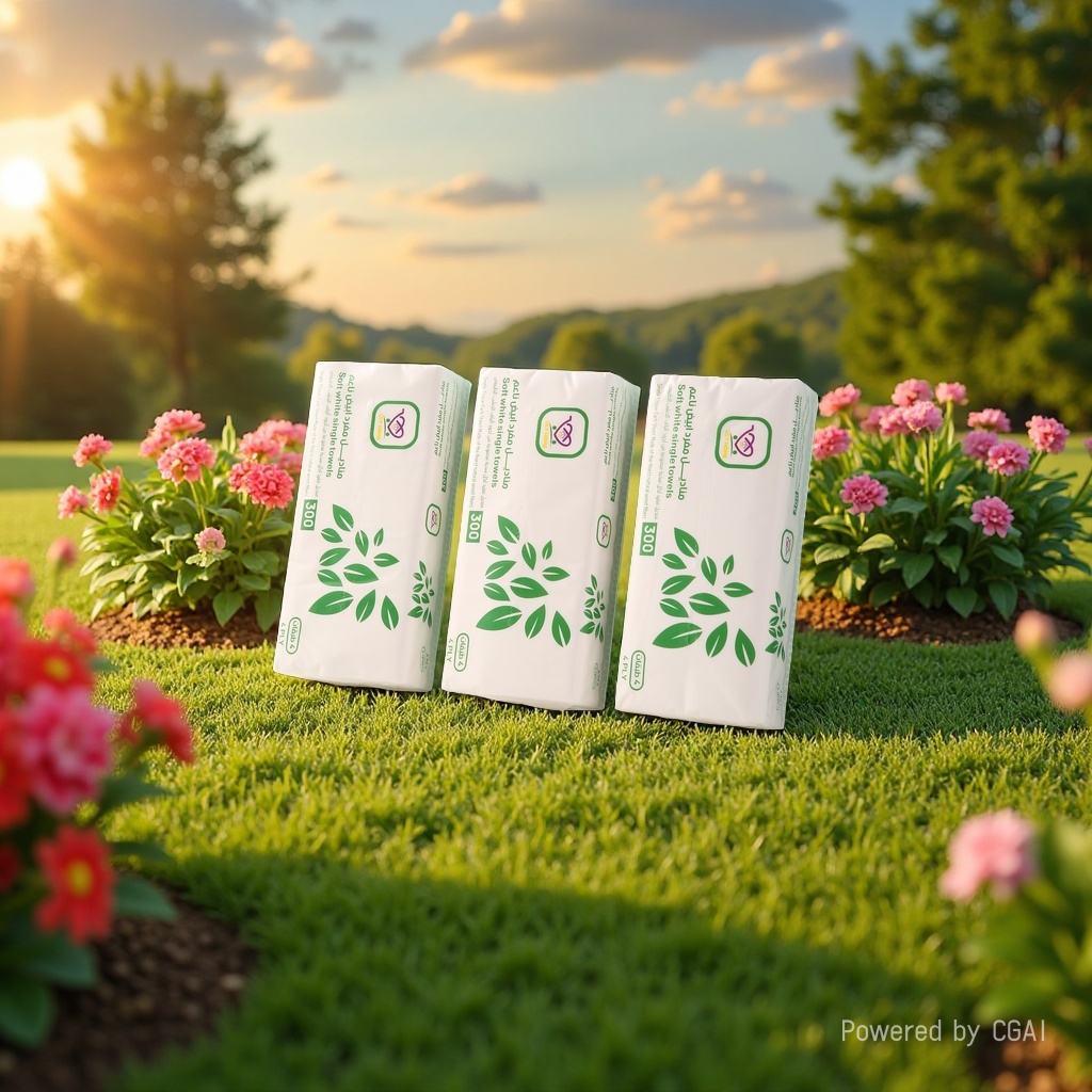 Hojas verdes patrón de papel toalla envoltura de papel toalla rollo de papel Application Scenario