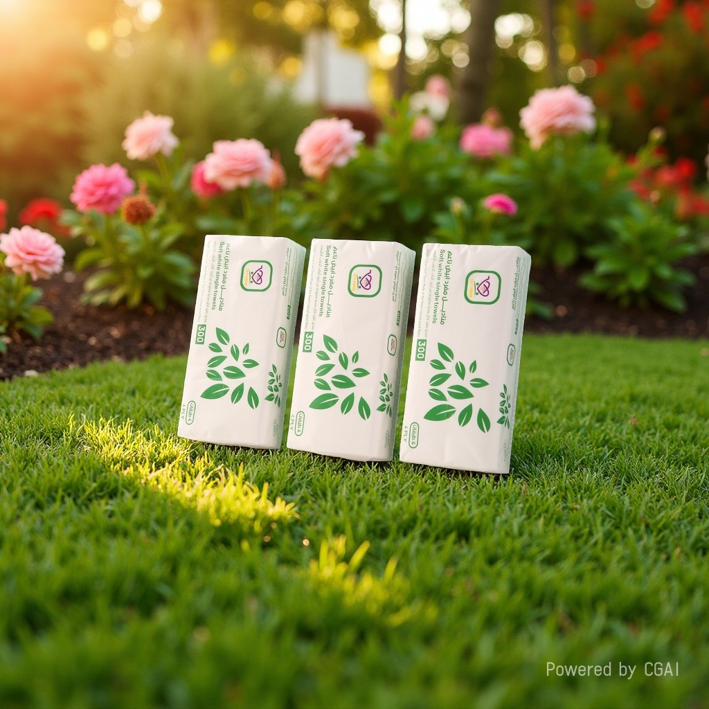 Hojas verdes patrón de papel toalla envoltura de papel toalla rollo de papel
