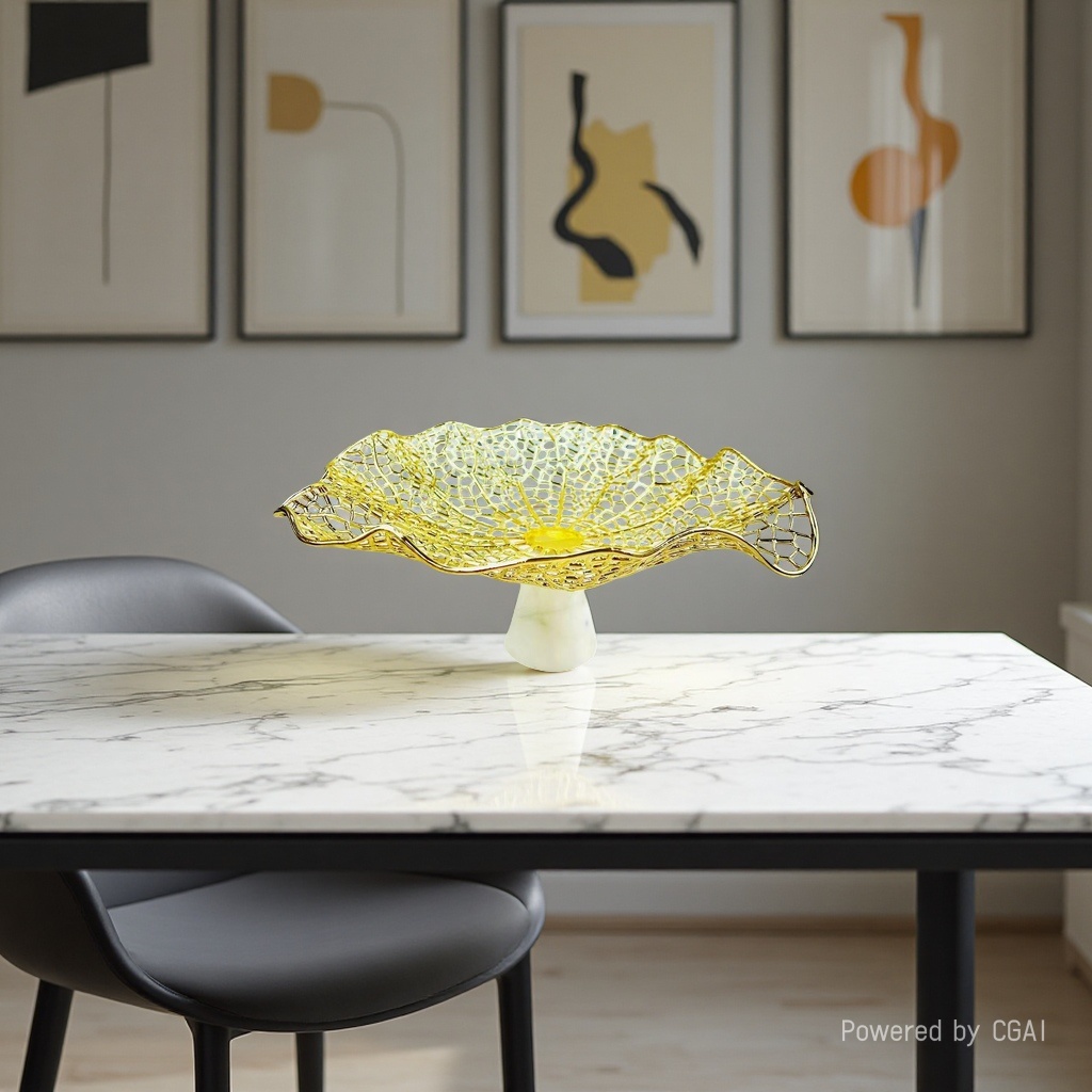 Zinc alloy home decor ins fruit plate, commercial mesh dried fruit plate, afternoon tea tableware, alloy snack plate Application Scenario