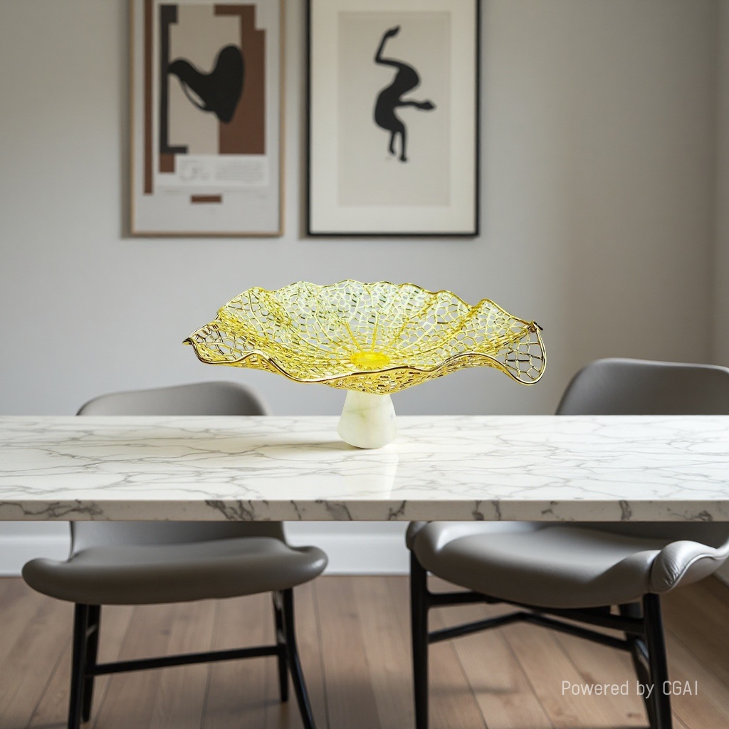 Zinc alloy home decor ins fruit plate, commercial mesh dried fruit plate, afternoon tea tableware, alloy snack plate Specification image