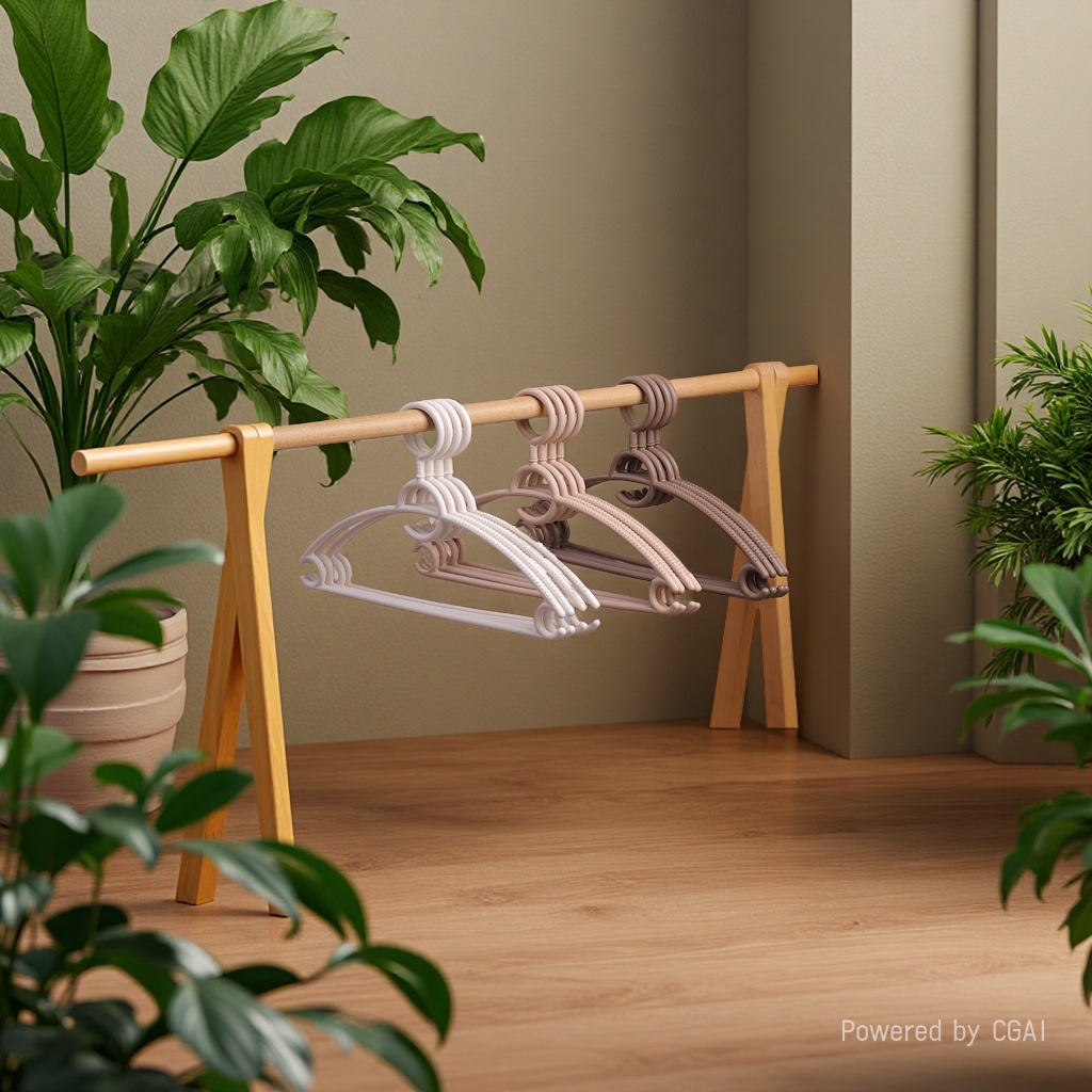 Seamless anti-slip plastic clothes hanger, thickened and enlarged, household arc-shaped clothes hanger, clothes drying support, anti-bulging, rotatable clothes hanger Specification image