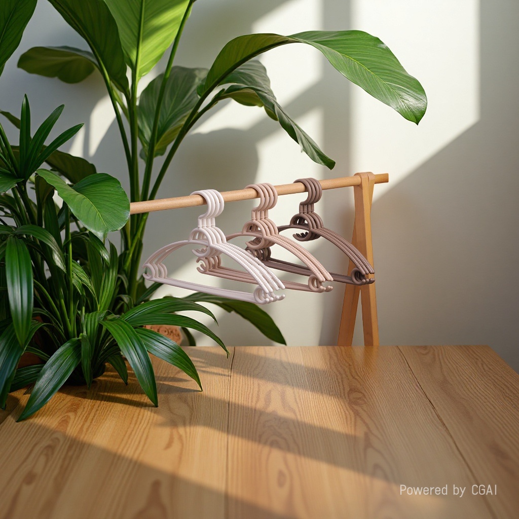 Seamless anti-slip plastic clothes hanger, thickened and enlarged, household arc-shaped clothes hanger, clothes drying support, anti-bulging, rotatable clothes hanger Application Scenario