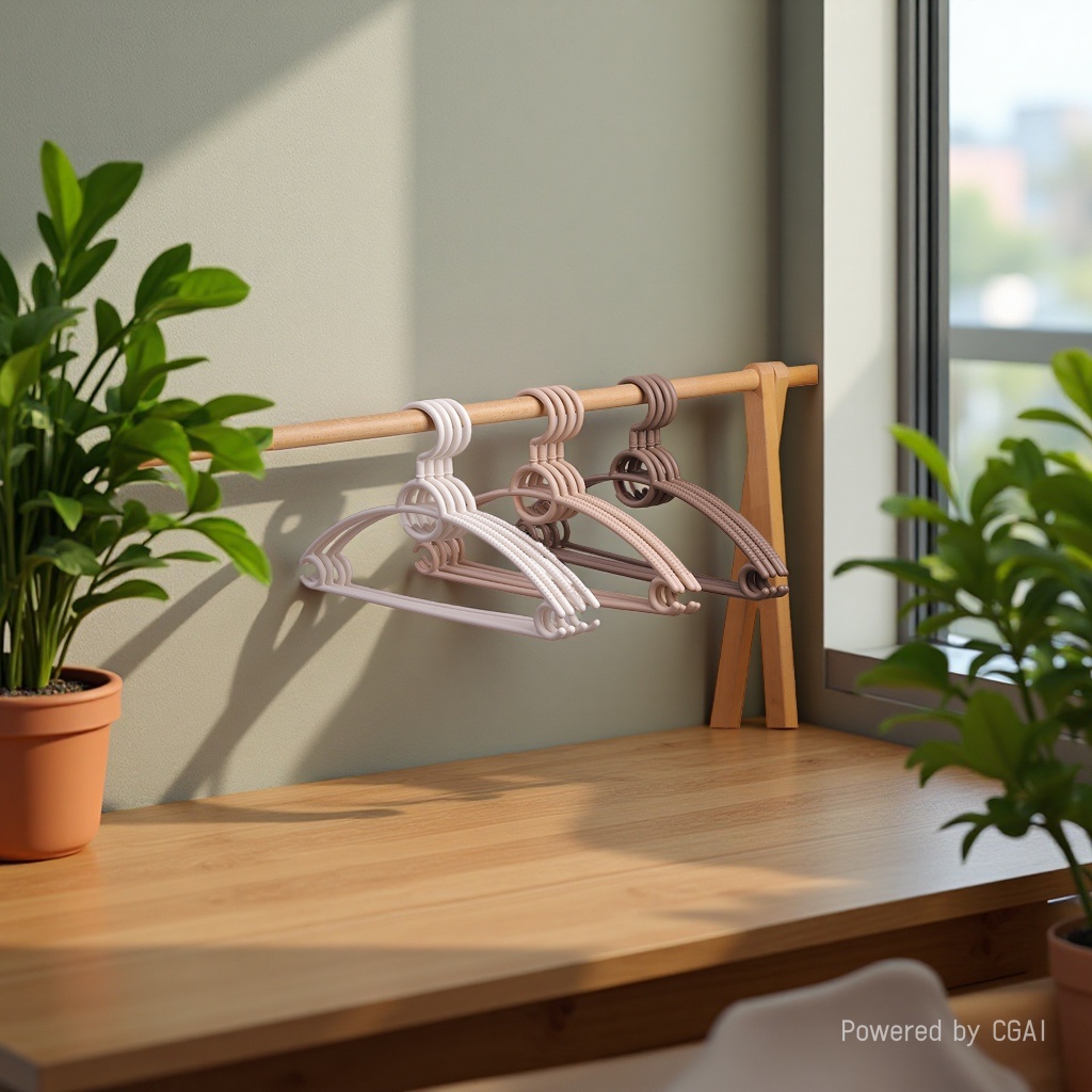 Seamless anti-slip plastic clothes hanger, thickened and enlarged, household arc-shaped clothes hanger, clothes drying support, anti-bulging, rotatable clothes hanger details Picture