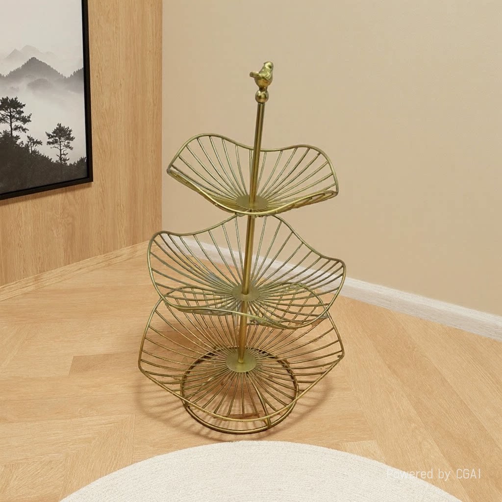 A Nordic-style fruit plate for the living room, a three-layer fruit basket for home use, a modern and simple multi-layer fruit basket for storage, and a snack basket details Picture