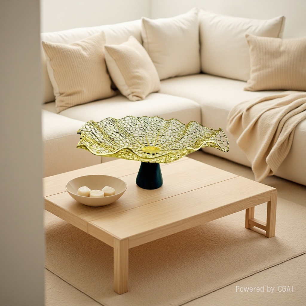 Creative hollowed-out fruit plate, living room coffee table, dining table, fruit plate, model room, light luxury decorative item, coral fruit plate Application Scenario