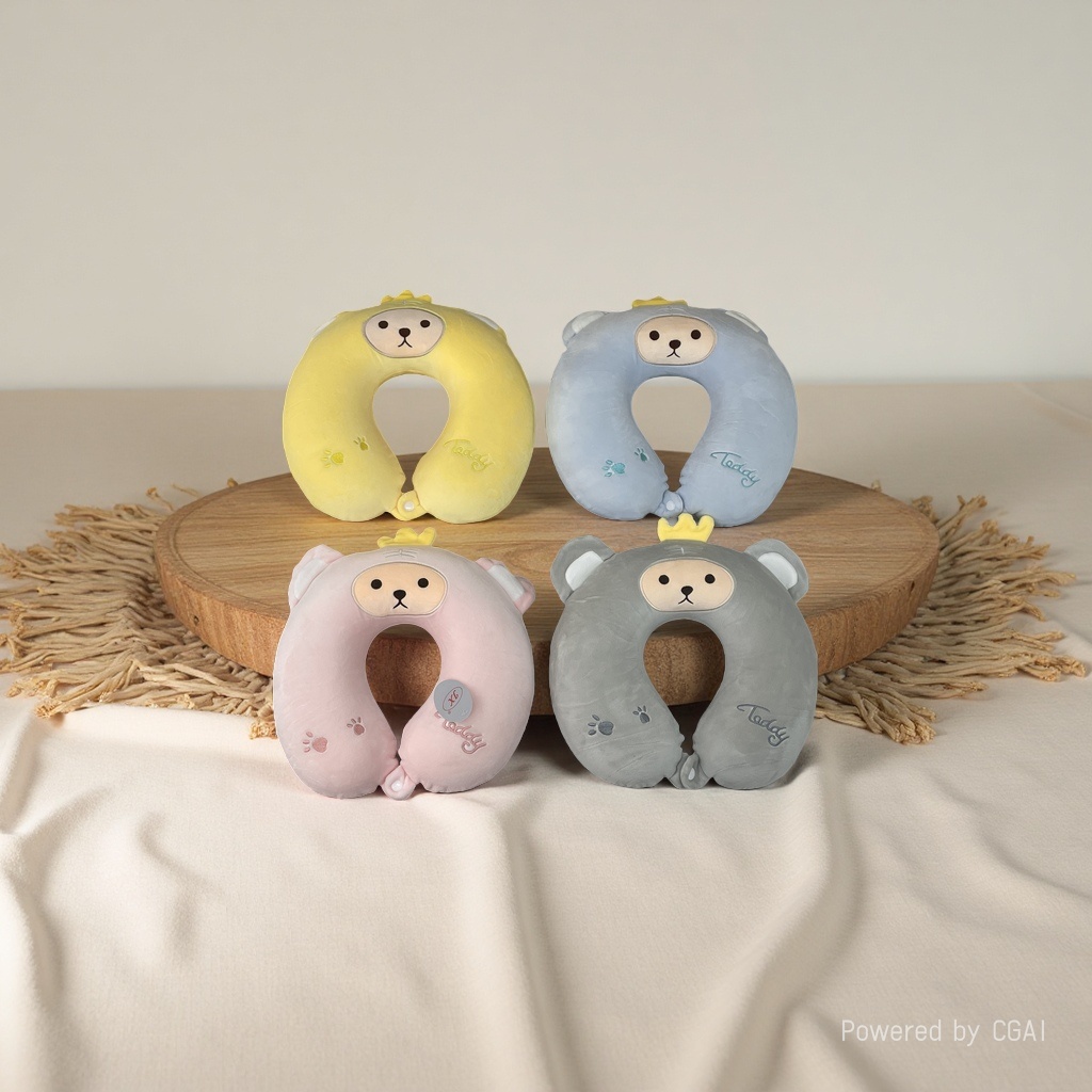 Cartoon animal-shaped memory foam U-shaped pillow Travel pillow, comfortable neck protection, portable for both office and home use details Picture