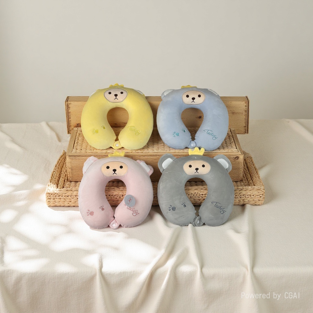 Cartoon animal-shaped memory foam U-shaped pillow Travel pillow, comfortable neck protection, portable for both office and home use Application Scenario
