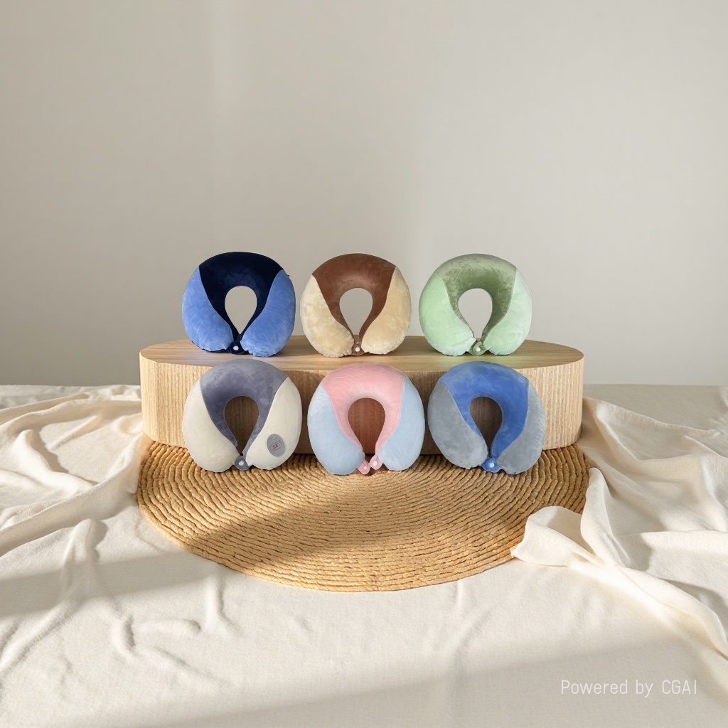 Automatic inflatable travel pillow, portable inflatable pillow, travel pad, portable, light and comfortable for sleep details Picture