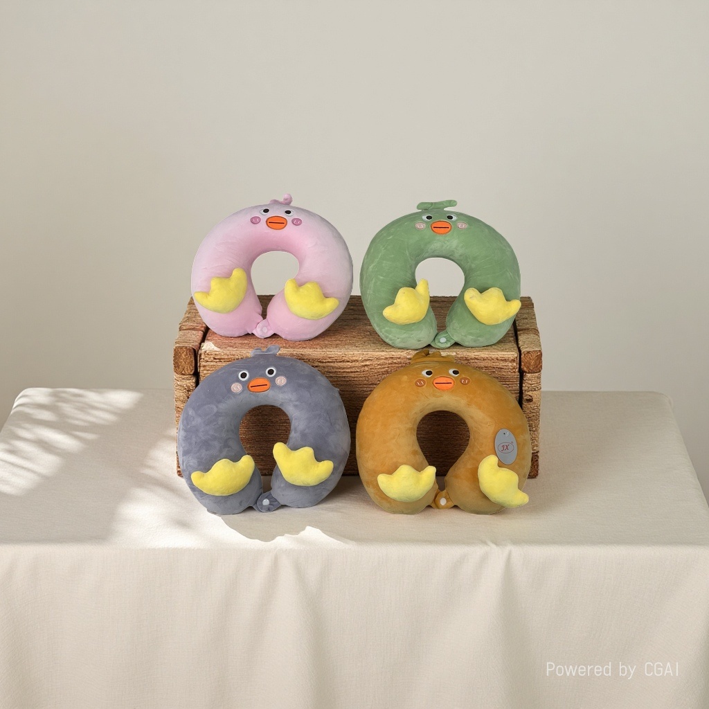 Cute cartoon duck-shaped memory foam U-shaped travel pillow, comfortable neck protection, relaxing sleep Application Scenario