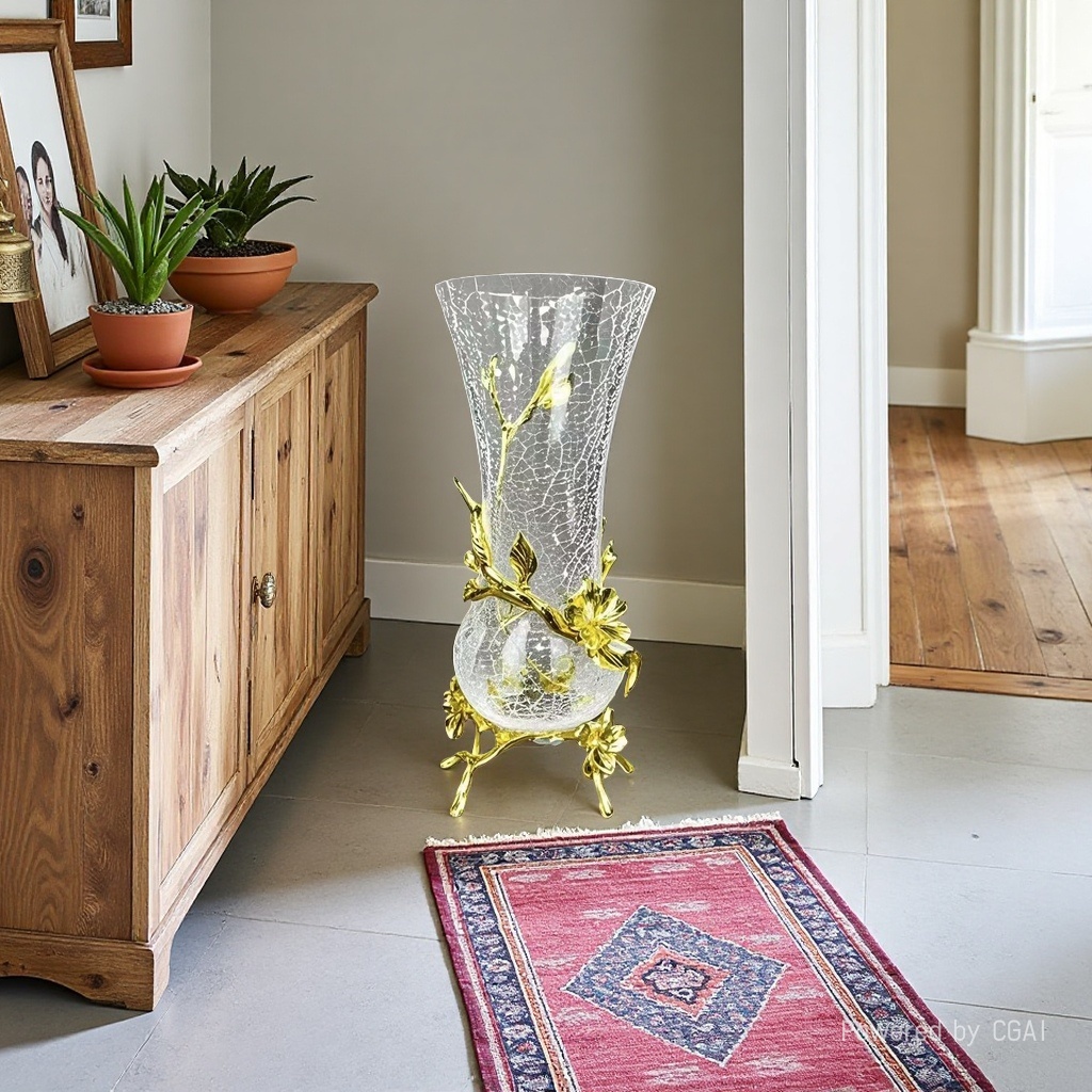 Crystal glass vase, hydroponic transparent flower arrangement, luxurious living room decorative handicrafts and ornaments Application Scenario
