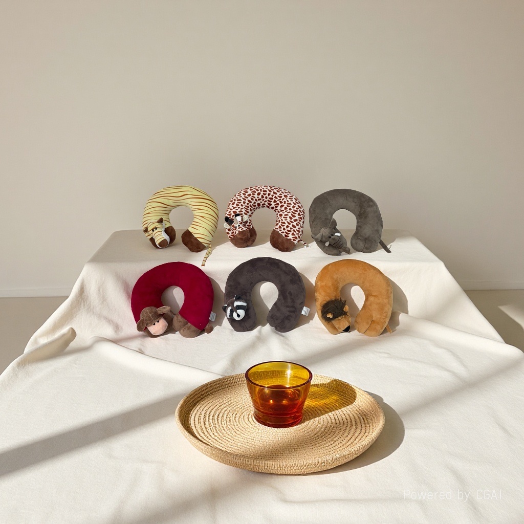 Animal-shaped U-shaped memory foam travel pillow, a comfortable, breathable, stress-relieving and neck-protecting wonder