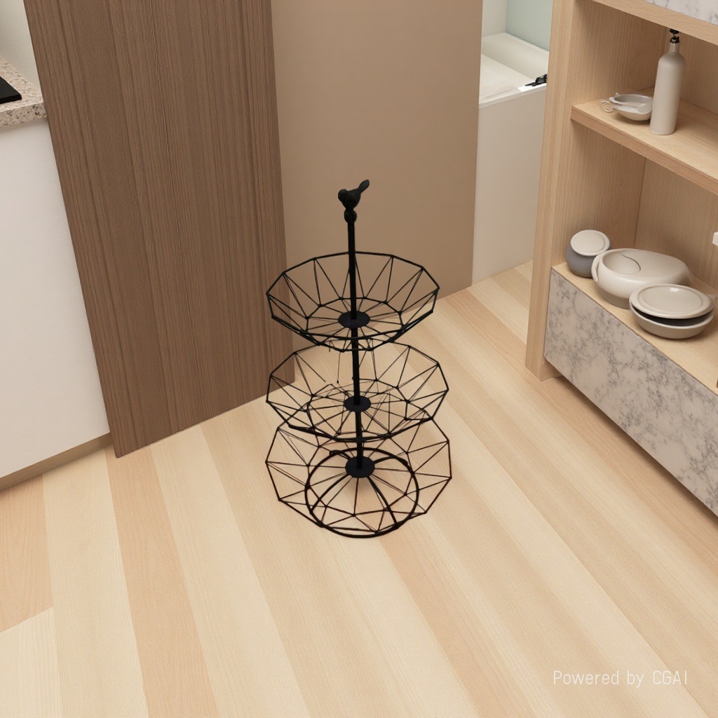 Nordic-style fruit platter, living room home, three-layer fruit basket, modern and simple, multi-layer fruit basket, storage, snack basket 105146168 details Picture