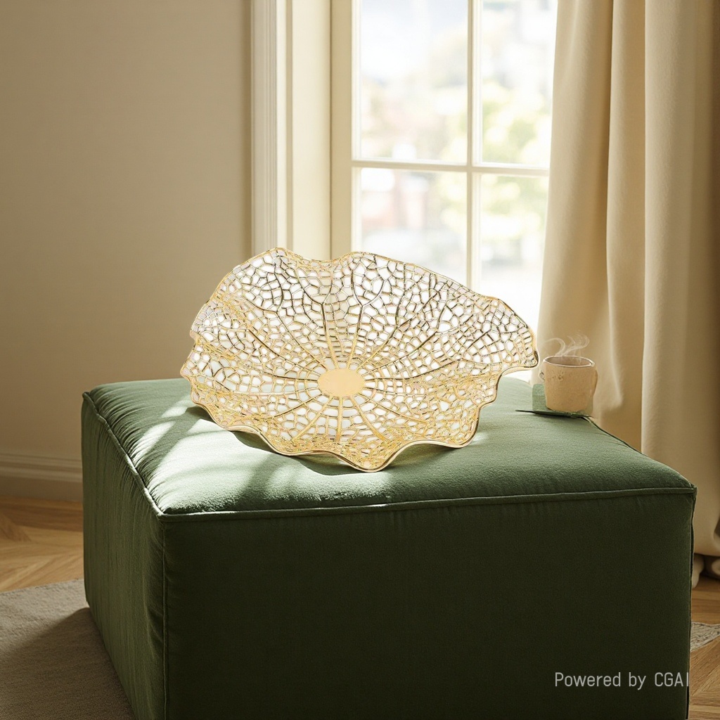 European-style creative hotel desktop ornaments, light luxury and fashionable fruit plates, coral trees, living room decorations, metal soft furnishings for the entrance hall. 110329369 Specification image