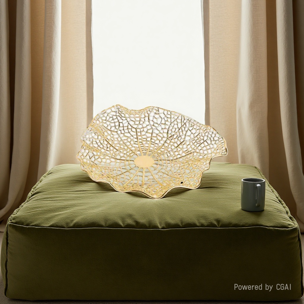 European-style creative hotel desktop ornaments, light luxury and fashionable fruit plates, coral trees, living room decorations, metal soft furnishings for the entrance hall. 110329369 Application Scenario