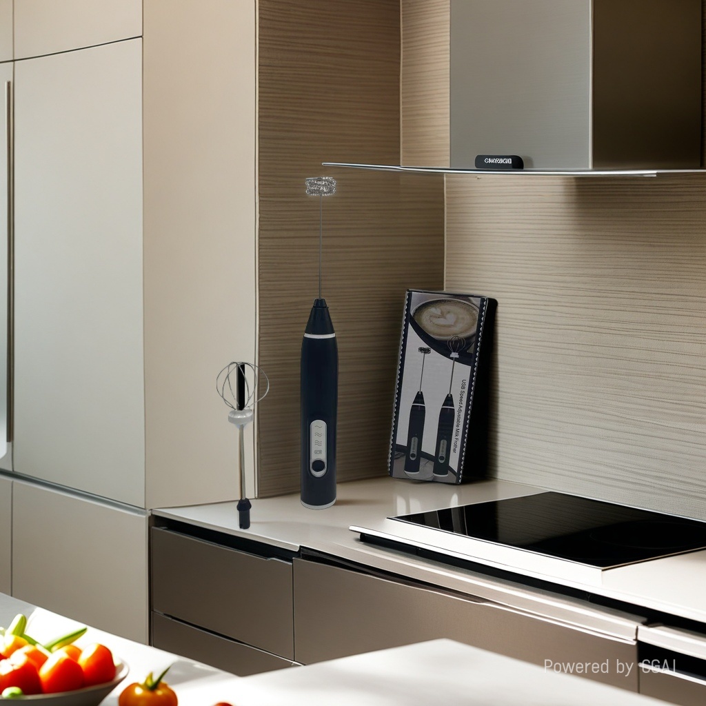 Egg beater, electric coffee blender, milk frother, foam whipper, stirring rod, three-speed foaming details Picture