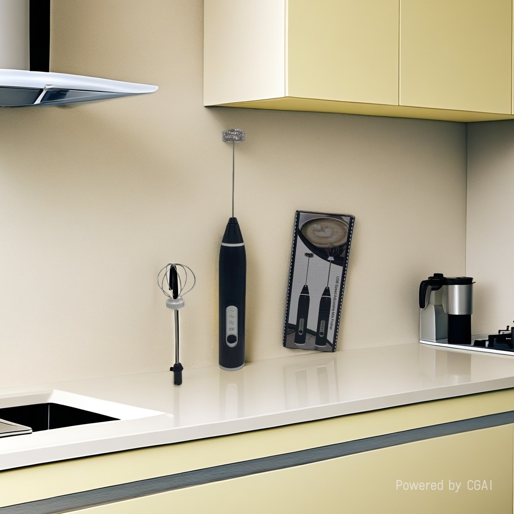 Egg beater, electric coffee blender, milk frother, foam whipper, stirring rod, three-speed foaming Specification image