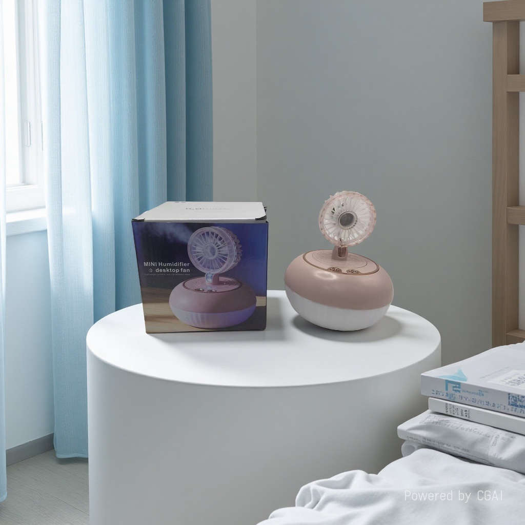 Desktop charging 2-in-1 office and dormitory humidifier, small fan, spray cooling, air conditioner, electric fan charging