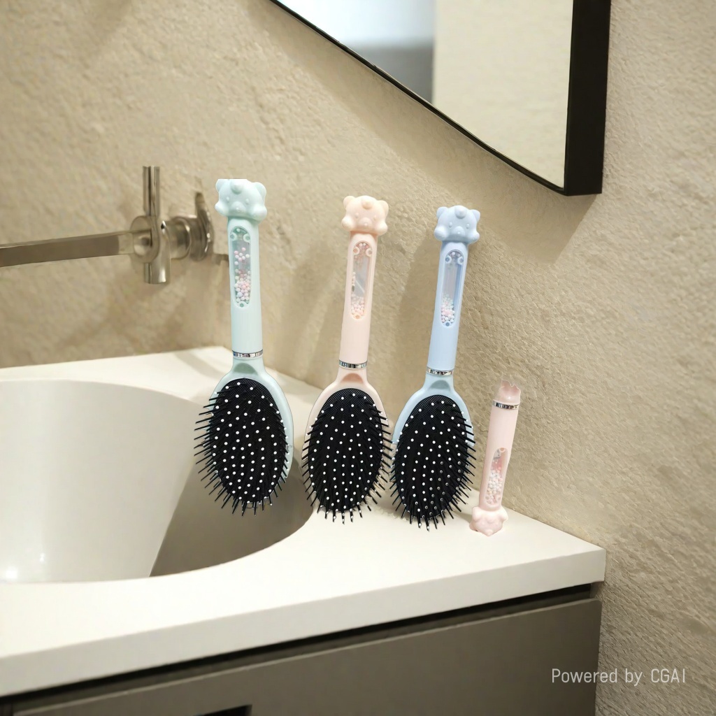 新款梳子女气囊排骨梳气垫按摩大板梳排骨卷发梳防静电大弯梳批发