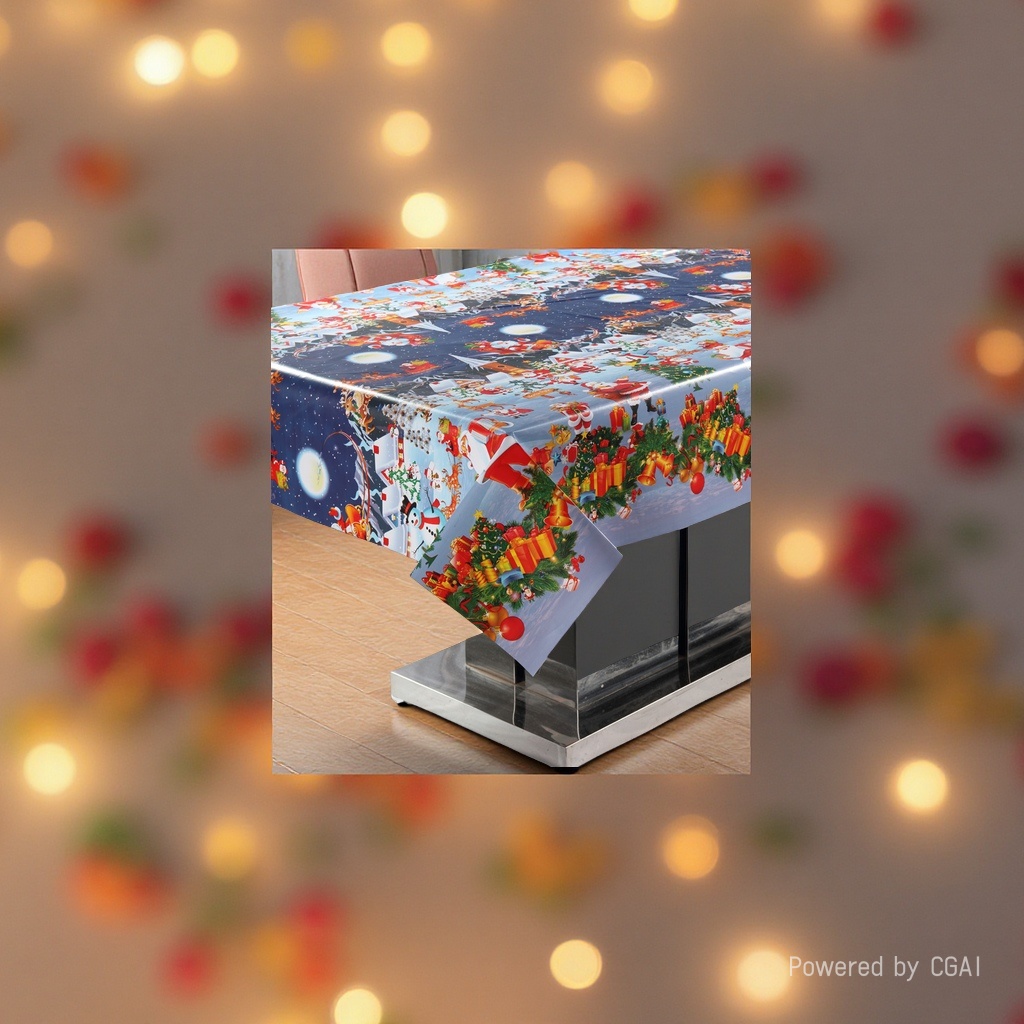 pvc crystal Christmas tablecloth roll, Halloween egg roll tablecloth, anti-slip, durable and washable, Christmas tablecloth roll Specification image