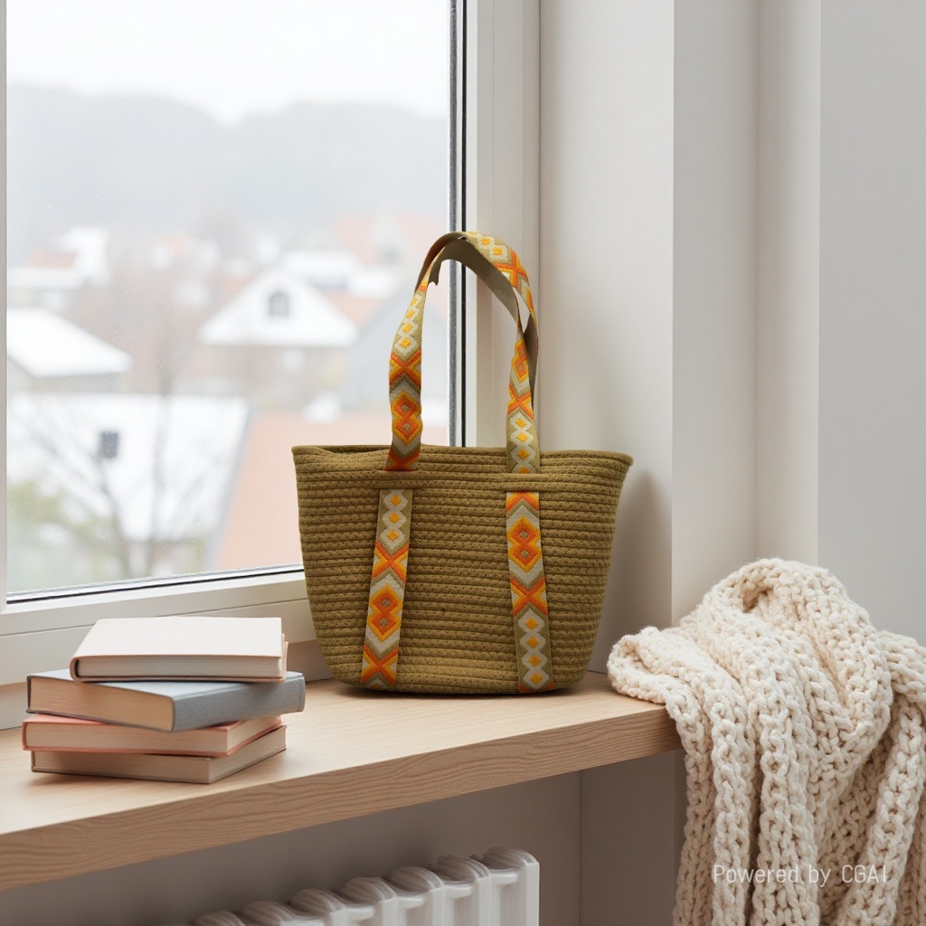 Straw woven bag, handmade beach bag, artistic woven women's crossbody bag details Picture