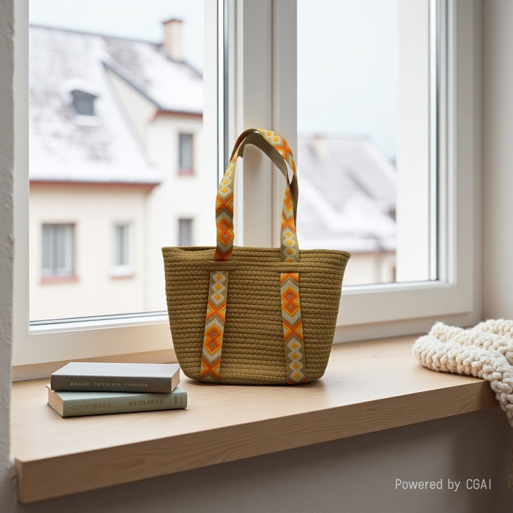 Straw woven bag, handmade beach bag, artistic woven women's crossbody bag Specification image