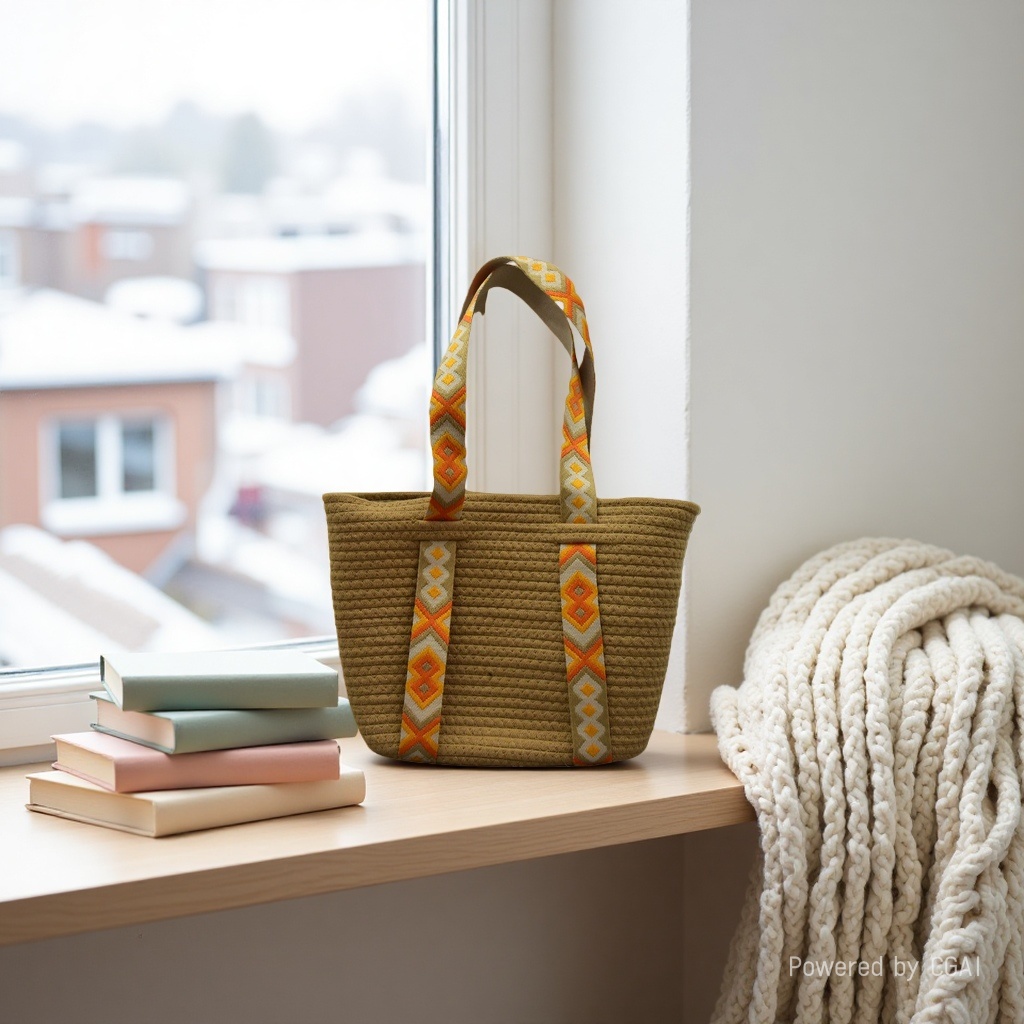 Straw woven bag, handmade beach bag, artistic woven women's crossbody bag Application Scenario
