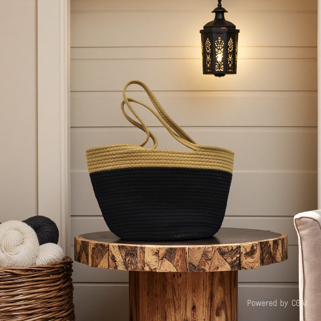 Straw-woven women's bag, hand-woven beach art crossbody bag, 18cm