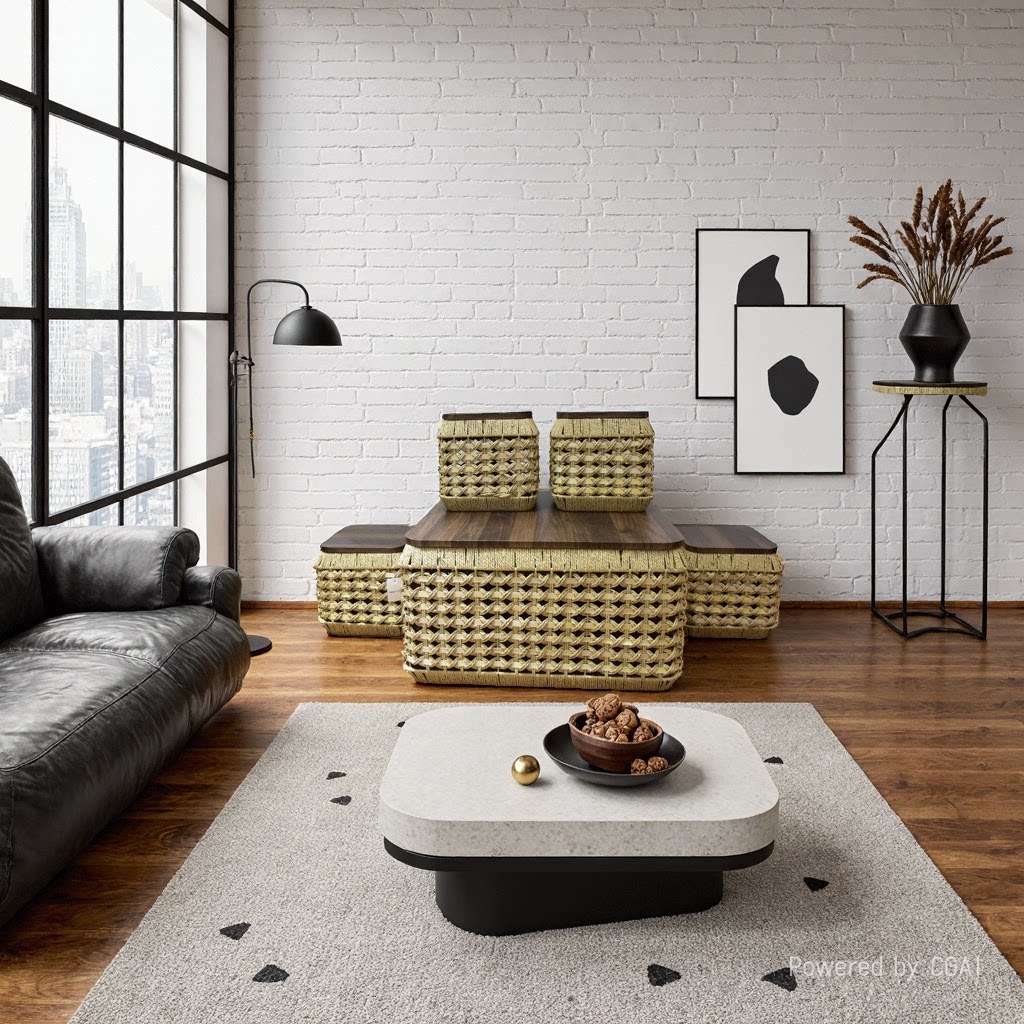 Woven storage stools, storage tables, home storage, household stools, storage seats, and shelves Specification image