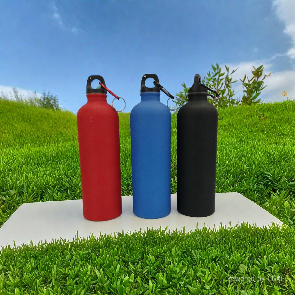  750ml铝壶登山扣便携运动水壶水杯  铝制骑行单车水壶水杯水瓶 宏成单层水杯