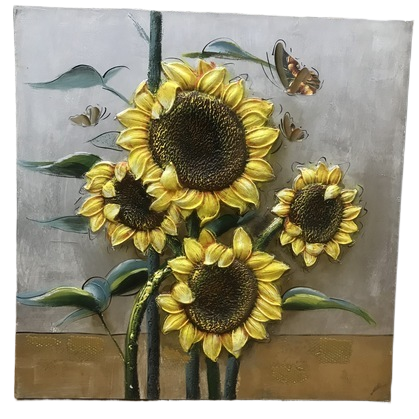 Modern and simple entrance decoration painting, hand-painted corridor, flower oil painting, Dafen Village oil painting - Sunflower 092516483 Item Picture