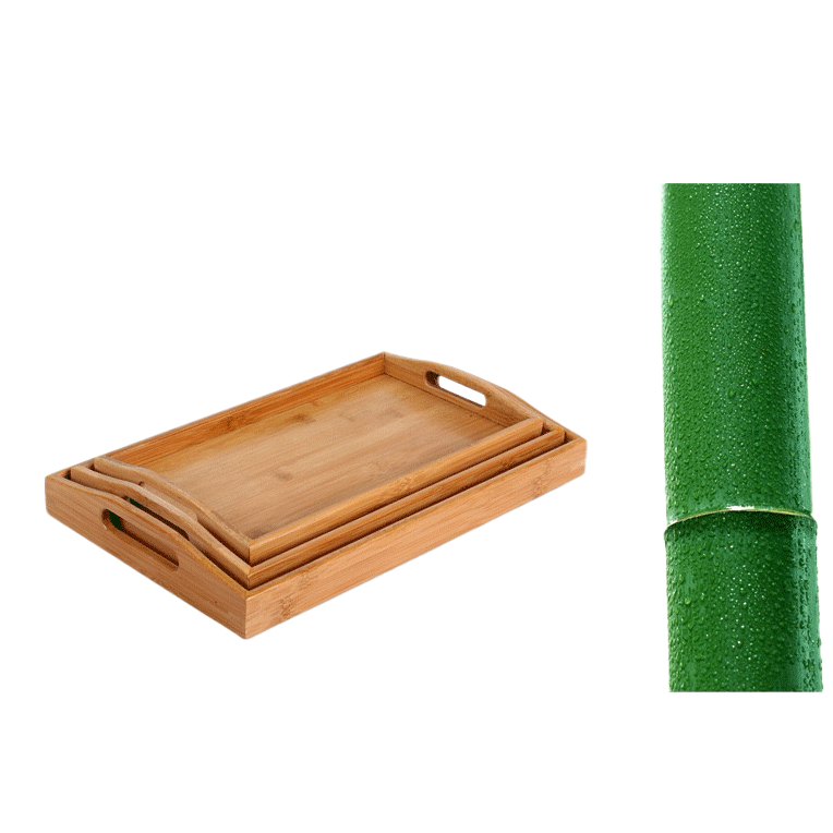 Bamboo rectangular hotel bamboo trays, tea plates, household daily fruit tableware, tea sets, bamboo plates Item Picture