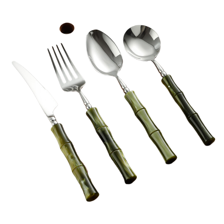 Cuchillos y tenedores para filete herramientas para barbacoa pastel vajilla set 3pcs set acero inoxidable cuchillos y tenedores cucharas Item Picture