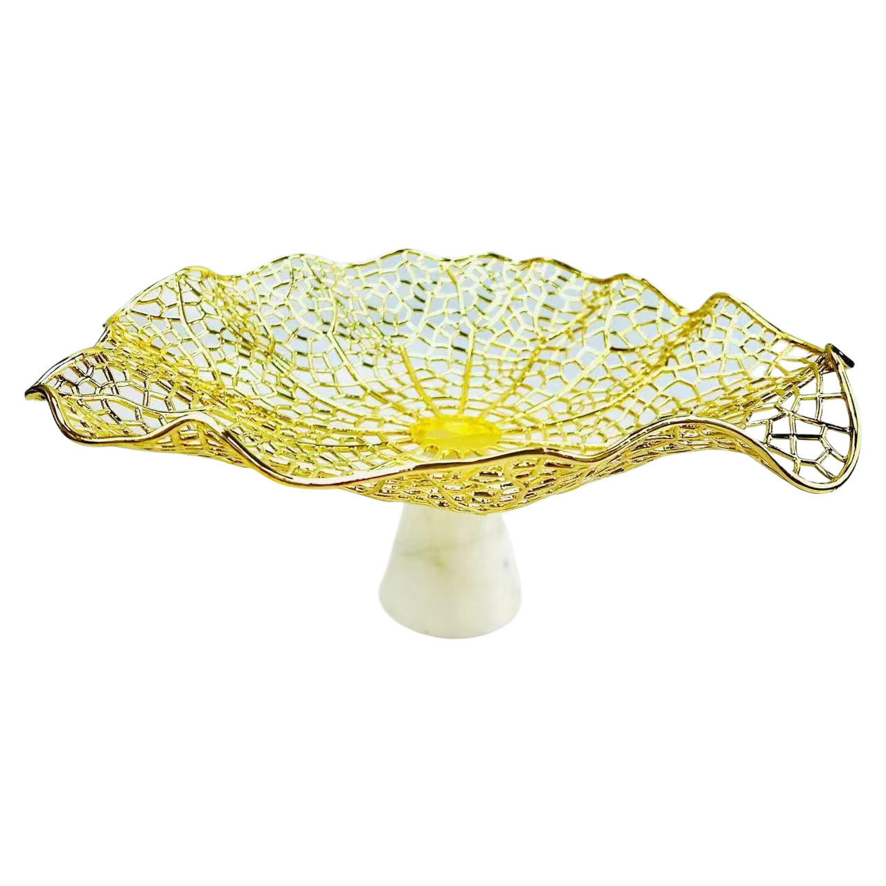 Zinc alloy home decor ins fruit plate, commercial mesh dried fruit plate, afternoon tea tableware, alloy snack plate Item Picture