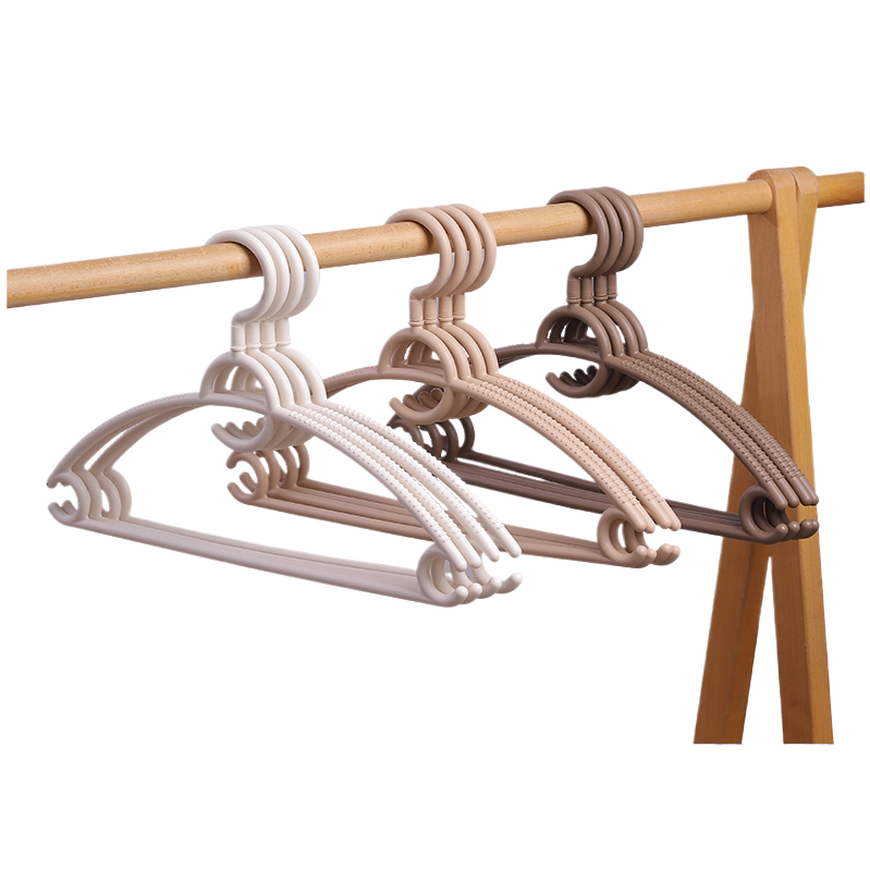 Seamless anti-slip plastic clothes hanger, thickened and enlarged, household arc-shaped clothes hanger, clothes drying support, anti-bulging, rotatable clothes hanger Item Picture