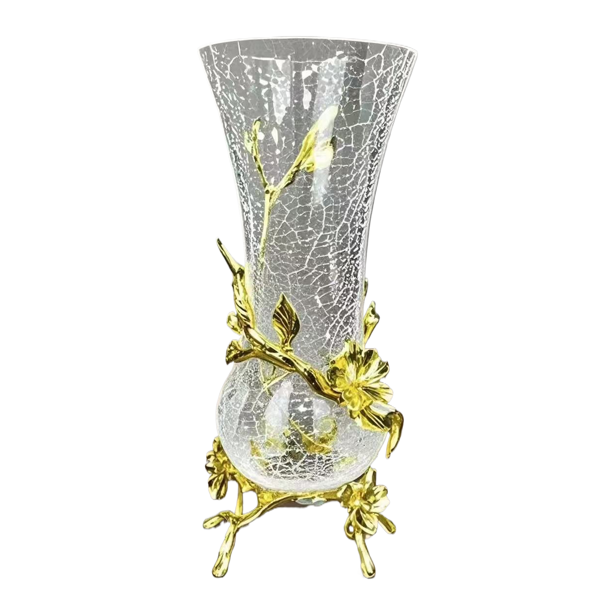 Crystal glass vase, hydroponic transparent flower arrangement, luxurious living room decorative handicrafts and ornaments Item Picture