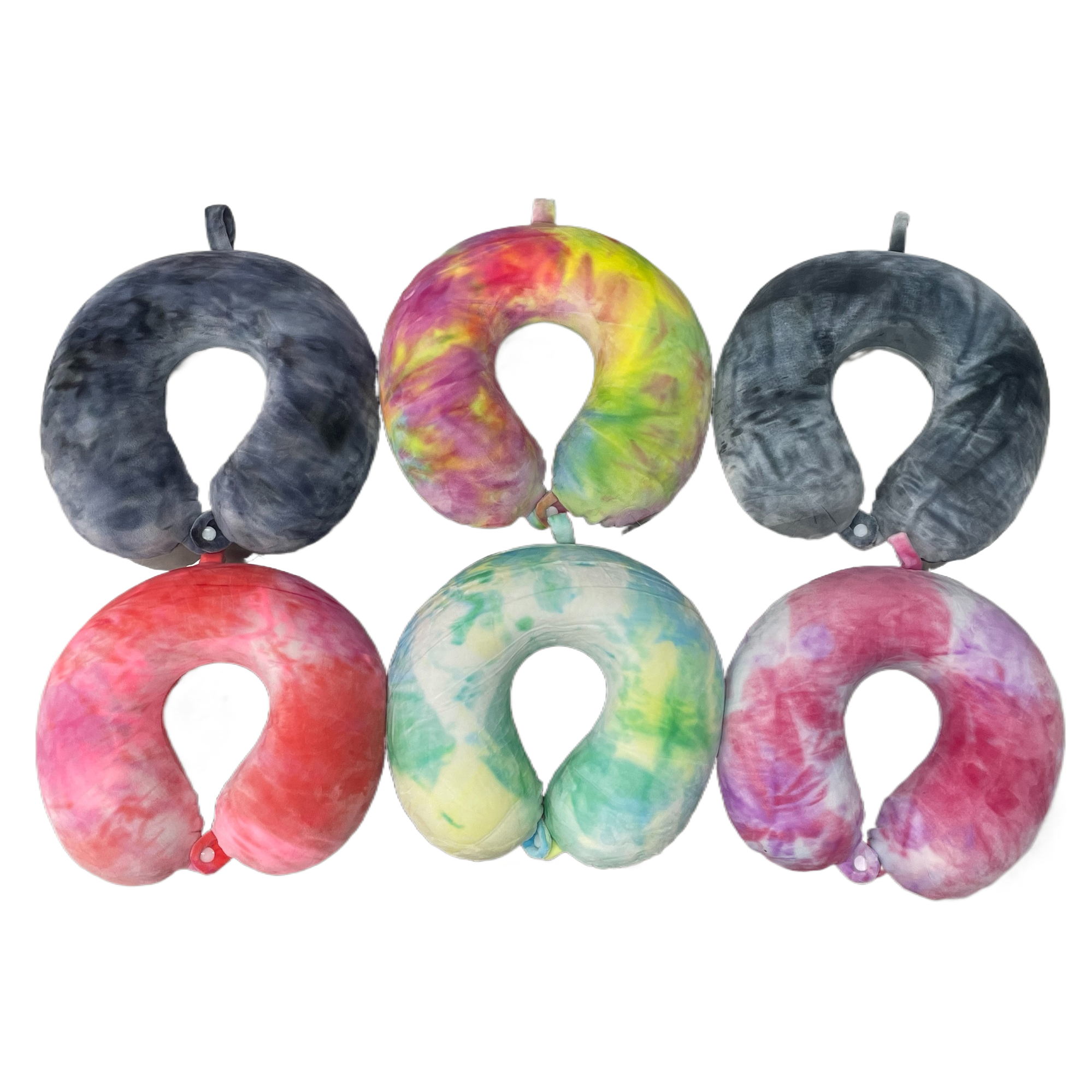 Colorful tie-dyed U-shaped pillow, memory foam travel pillow, comfortable, breathable and portable new style Item Picture