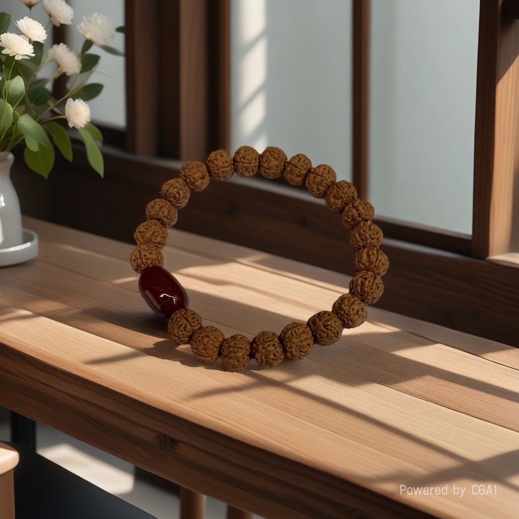 Little Golden Buddha Bodhi Bracelet, Tibetan-style original color Bodhi seed Double Dragon pattern cultural play, men's and women's styles for playing with Buddhist beads Specification image