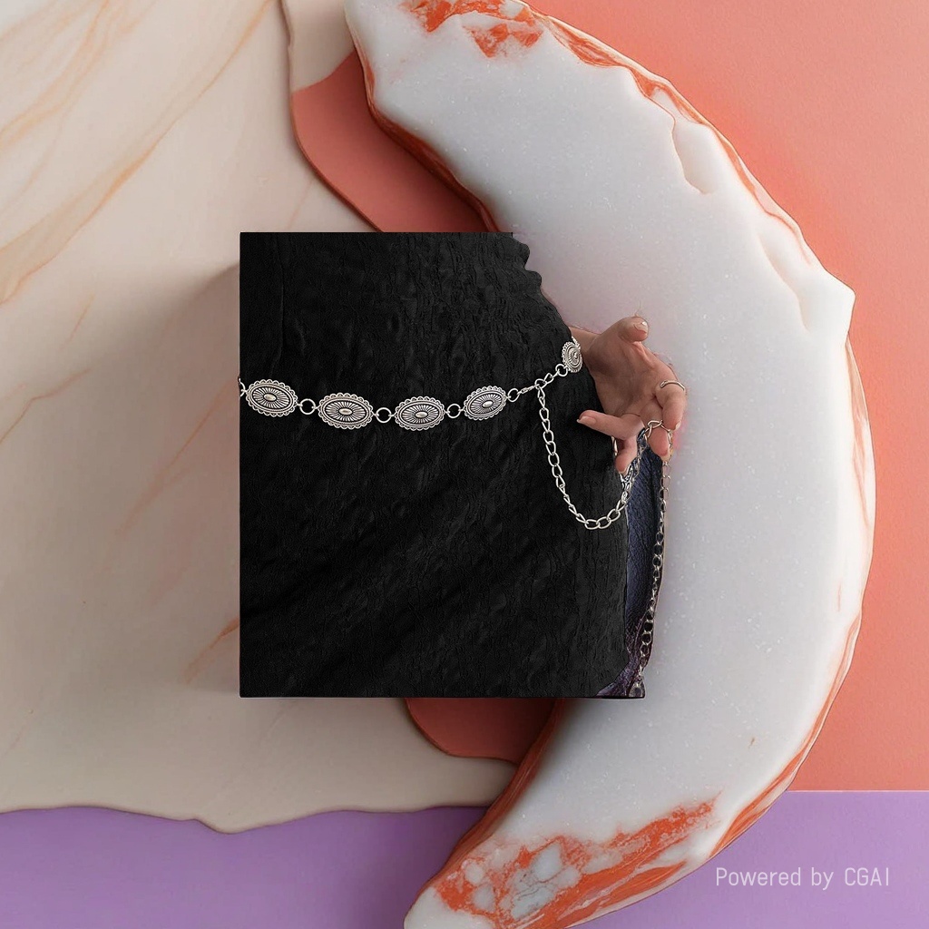 Spring waist chain, jeans, waist chain, waist belt, pants chain, fashionable decoration, simple style Application Scenario