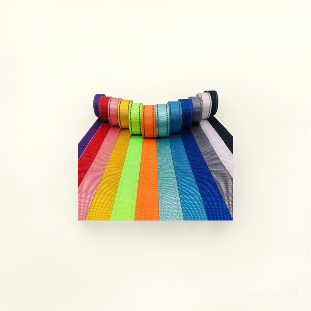 Rainbow gradient polyester webbing, colored ribbon edge-wrapped fabric strip pull tape, nylon 10mm Item Picture