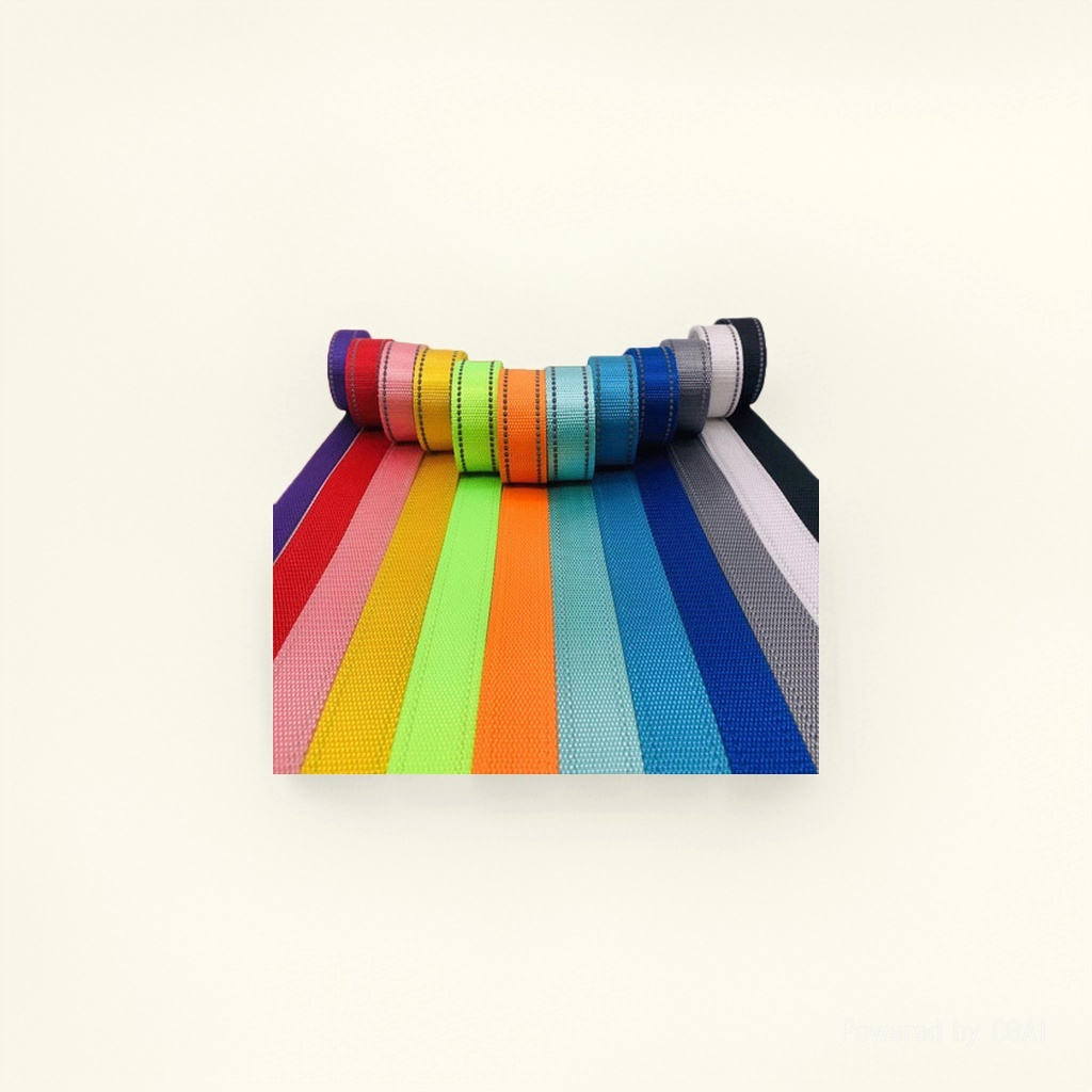 Rainbow gradient polyester webbing, colored ribbon edge-wrapped fabric strip pull tape, nylon 10mm Application Scenario