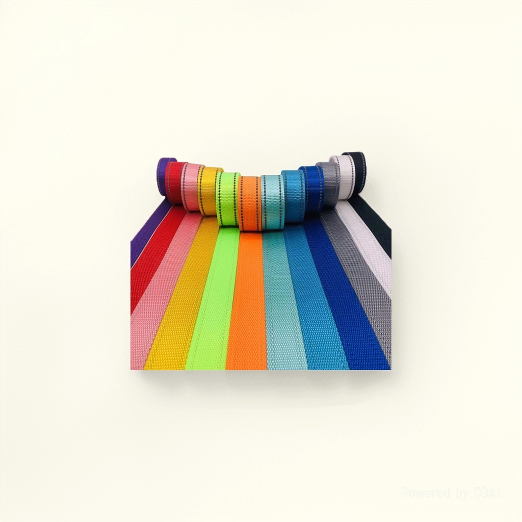 Rainbow gradient polyester webbing, colored ribbon edge-wrapped fabric strip pull tape, nylon 10mm details Picture