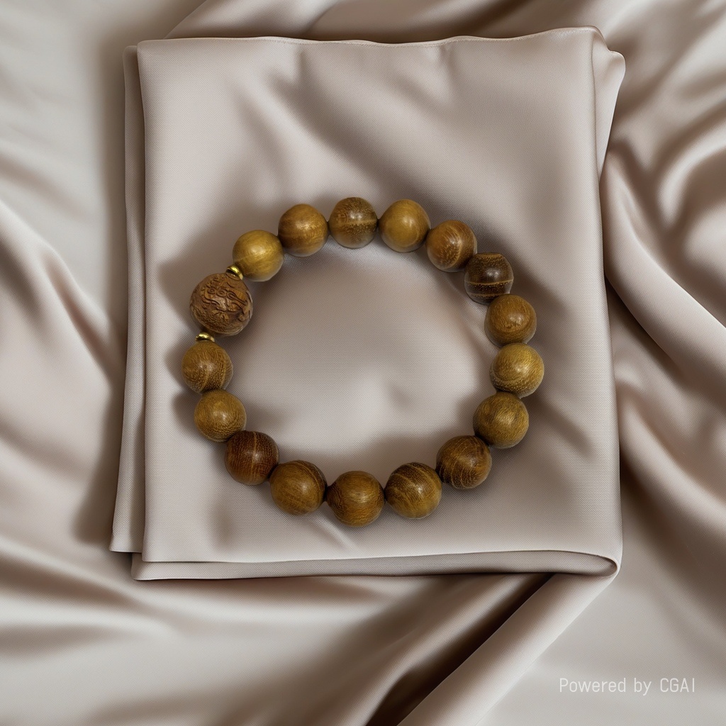 Purple sandalwood Tibetan-style bucket bead bracelet for cultural play, sandalwood old-style bead bracelet for men and women, wooden couple bracelet Specification image