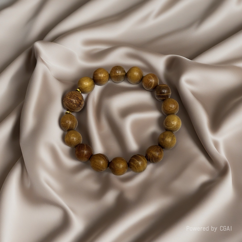 Purple sandalwood Tibetan-style bucket bead bracelet for cultural play, sandalwood old-style bead bracelet for men and women, wooden couple bracelet details Picture