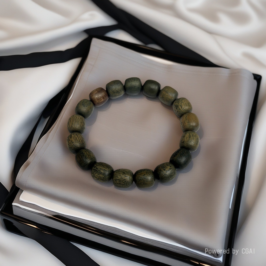 Wholesale of 9mm green sandalwood old-style beads, five sutra designs, men's and women's cultural playthings, prayer beads and Buddhist prayer beads details Picture